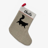 Gepersonaliseerde Lover met zwarte kat Kleine Kerstsok (Voorkant (Hangend))
