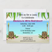 Gepersonaliseerde Luau Verjaardag Uitnodiging (Achterkant)