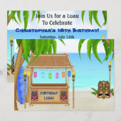 Gepersonaliseerde Luau Verjaardag Uitnodiging (Voorkant / Achterkant)