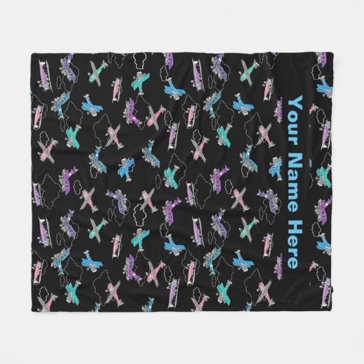 Gepersonaliseerde luchtvaart deken (Voorkant (Horizontaal))