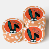 Gepersonaliseerde Lucky Black Rabbit in Zonnebril Poker Chips (Opstapeling)