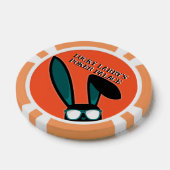 Gepersonaliseerde Lucky Black Rabbit in Zonnebril Poker Chips (Enkel)