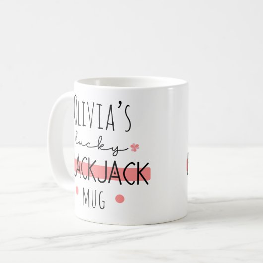 Gepersonaliseerde Lucky Blackjack Mok (Voorkant links)