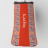 Gepersonaliseerde Lucky Blue Eight Wheel Mahjong T Golfheadcover (Draai 90)