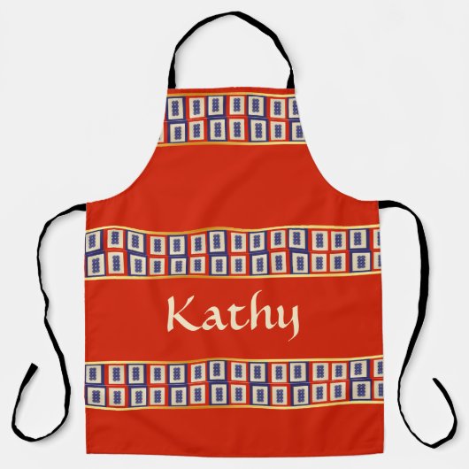 Gepersonaliseerde Lucky Blue Eight Wheel Mahjong T Schort (Voorkant)