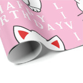 Gepersonaliseerde Lucky Cat Art Gift Wrapping Pape Cadeaupapier (Rol Hoek)