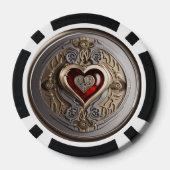 Gepersonaliseerde Lucky charme met hart Poker Chips (Achterkant)