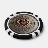 Gepersonaliseerde Lucky charme met hart Poker Chips (Enkel)
