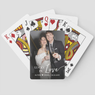 Gepersonaliseerde "Lucky in Love" bruiloft gunst s Pokerkaarten