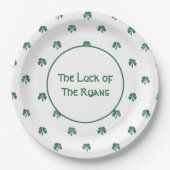Gepersonaliseerde Lucky in Love Four Leaf Clover Papieren Bordje (Voorkant)