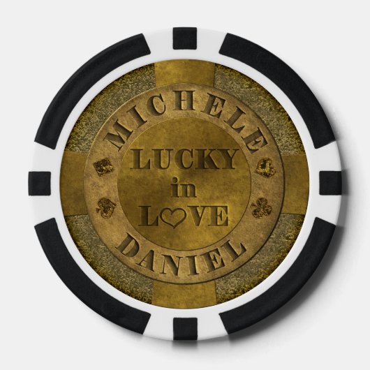GEPERSONALISEERDE Lucky in Love Las Vegas Poker Ch Pokerchips (Voorkant)