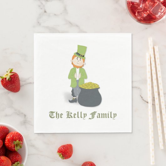 Gepersonaliseerde Lucky Leprechaun Custom Servet (Insitu)