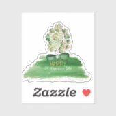 Gepersonaliseerde Lucky Shamrock Clover Waterverf Sticker (Vel)