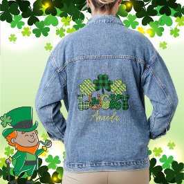 Gepersonaliseerde Lucky St Patricks Day Denim Jacket