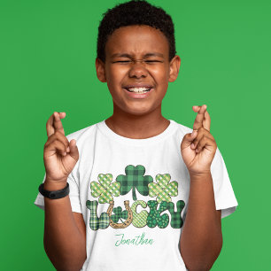 Gepersonaliseerde Lucky St Patricks Day kinder T-shirt