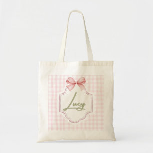 Gepersonaliseerde Lucy Baby Girl Nursery Bow & Gin Tote Bag