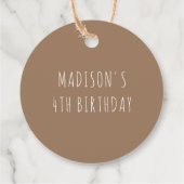 Gepersonaliseerde luiaard meisje verjaardag bedankjes labels (Achterkant)