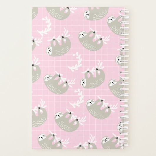 Gepersonaliseerde luiaard Planner voor kinderen (Achterkant)