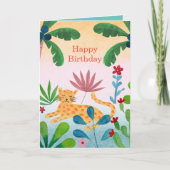 Gepersonaliseerde luipaard 7 meisjes - Verjaardenk Kaart (Voorkant)