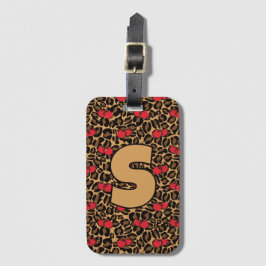 Gepersonaliseerde luipaardkersen bagagelabel