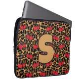 Gepersonaliseerde luipaardkersen laptop sleeve (Voorkant Rechts)