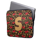 Gepersonaliseerde luipaardkersen laptop sleeve (Voorkant Links)