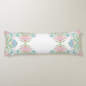 Gepersonaliseerde Lumbar Kussen Blauw Roze Groene  (Achterkant)