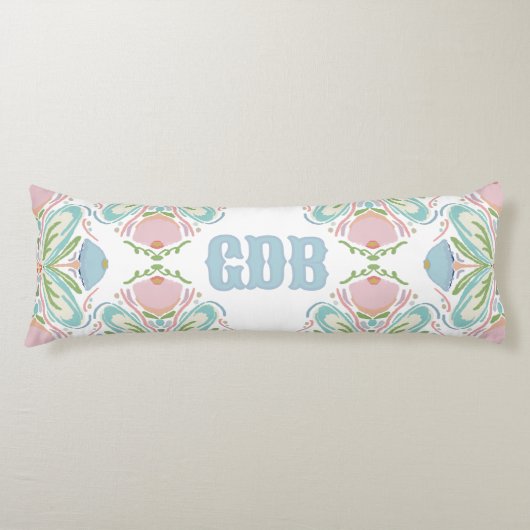 Gepersonaliseerde Lumbar Kussen Blauw Roze Groene  (Voorkant)