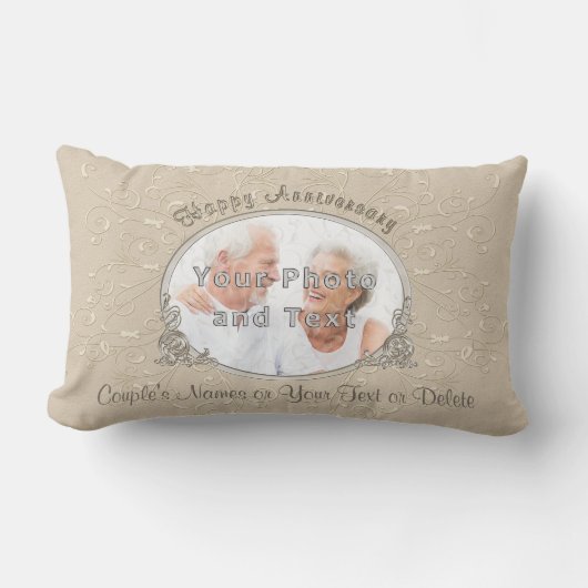 Gepersonaliseerde Lumbar Pillow-foto-Jubilea cadea Kussen (Voorkant)
