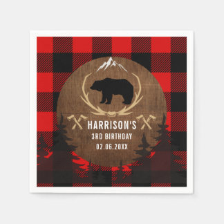 Gepersonaliseerde Lumberjack Boy Verjaardag Servet