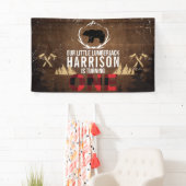 Gepersonaliseerde Lumberjack eerste verjaardag Spandoek (Insitu)