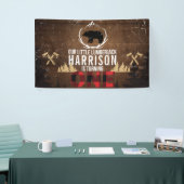 Gepersonaliseerde Lumberjack eerste verjaardag Spandoek (Beurs)