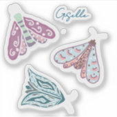 Gepersonaliseerde Luna Moth Sticker Sheet (Voorkant)