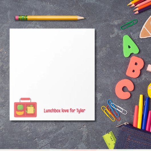Gepersonaliseerde Lunchbox Love Notes Terug naar s Notitieblok