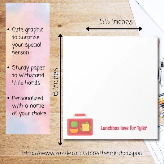 Gepersonaliseerde Lunchbox Love Notes Terug naar s Notitieblok