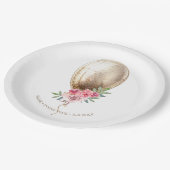 Gepersonaliseerde Luxe Beige Ballon Glitter Party Papieren Bordje (Gekanteld)