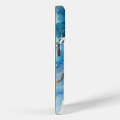 Gepersonaliseerde Luxe Blauwe, witte & Gouden Wate Case-Mate iPhone Case (Achterkant / Rechts)