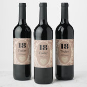 Gepersonaliseerde luxe fluwelen fles label 18e wijn etiket (Flessen)