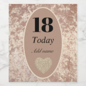 Gepersonaliseerde luxe fluwelen fles label 18e wijn etiket (Enkel label)