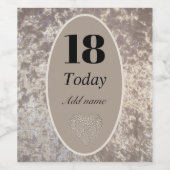 Gepersonaliseerde luxe fluwelen fles label 18e wijn etiket (Enkel label)