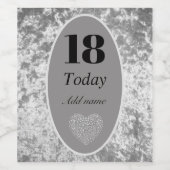 Gepersonaliseerde luxe fluwelen fles label 18e wijn etiket (Enkel label)