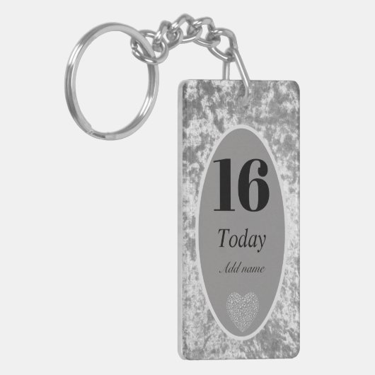 Gepersonaliseerde luxe fluwelen verjaardag sleutel sleutelhanger (Voorkant Links)