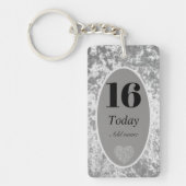 Gepersonaliseerde luxe fluwelen verjaardag sleutel sleutelhanger (Voorkant)