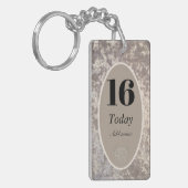 Gepersonaliseerde luxe fluwelen verjaardag sleutel sleutelhanger (Voorkant Links)