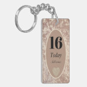 Gepersonaliseerde luxe fluwelen verjaardag sleutel sleutelhanger (Voorkant Links)
