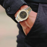 Gepersonaliseerde luxe goud zilver horloge<br><div class="desc">Gepersonaliseerde luxe gouden zilveren horloge</div>