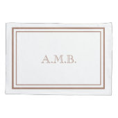 Gepersonaliseerde Luxe Mocha Monogram Standaard Kussensloop (Achterkant-Links)