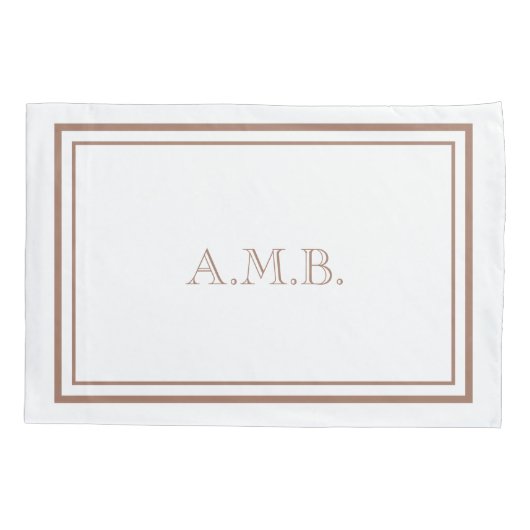 Gepersonaliseerde Luxe Mocha Monogram Standaard Kussensloop (Achterkant-Links)