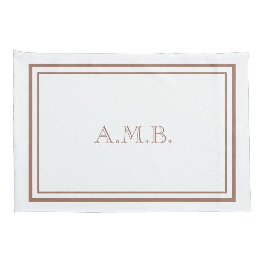 Gepersonaliseerde Luxe Mocha Monogram Standaard Kussensloop (Achterkant-Rechts)
