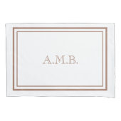Gepersonaliseerde Luxe Mocha Monogram Standaard Kussensloop (Voorkant-Links)